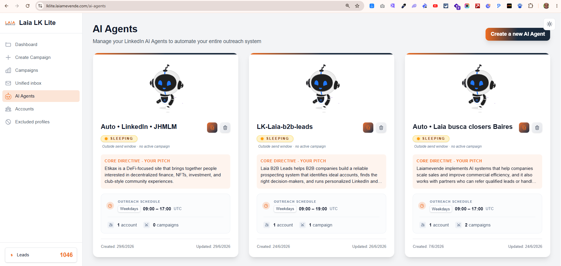 Agentes de Laia LK Lite trabajando en campañas